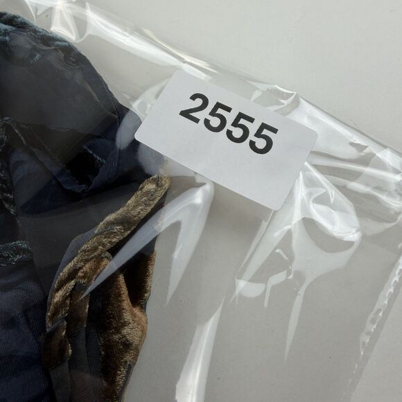 Kevin O’Brien Studio Velvet Burnout Scarf Wrap OS  Bronze Teal Boho Art to Wear - Picture 7 of 7